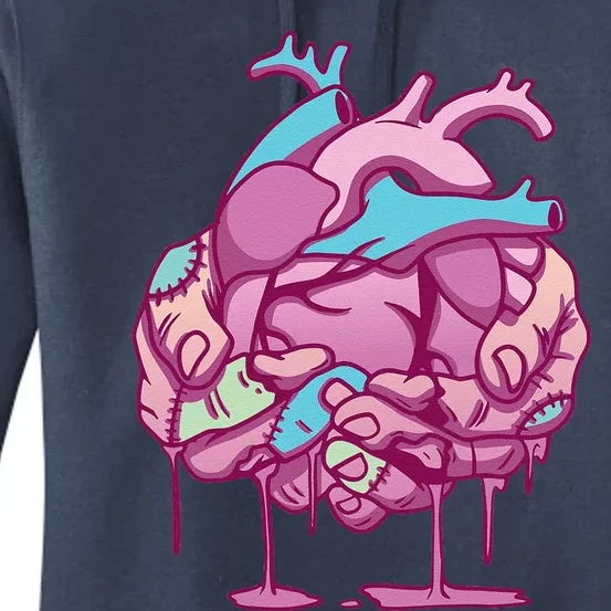 Anime Aesthetic Pastel Goth Zombie Heart Gifts Women's Pullover Hoodie