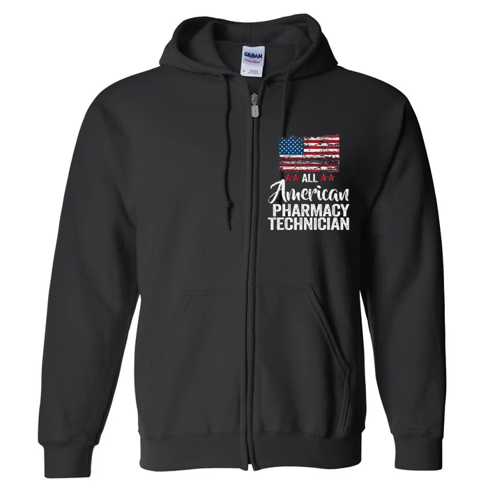 All American Pharmacy Technician 4th of July Family Matching Full Zip Hoodie