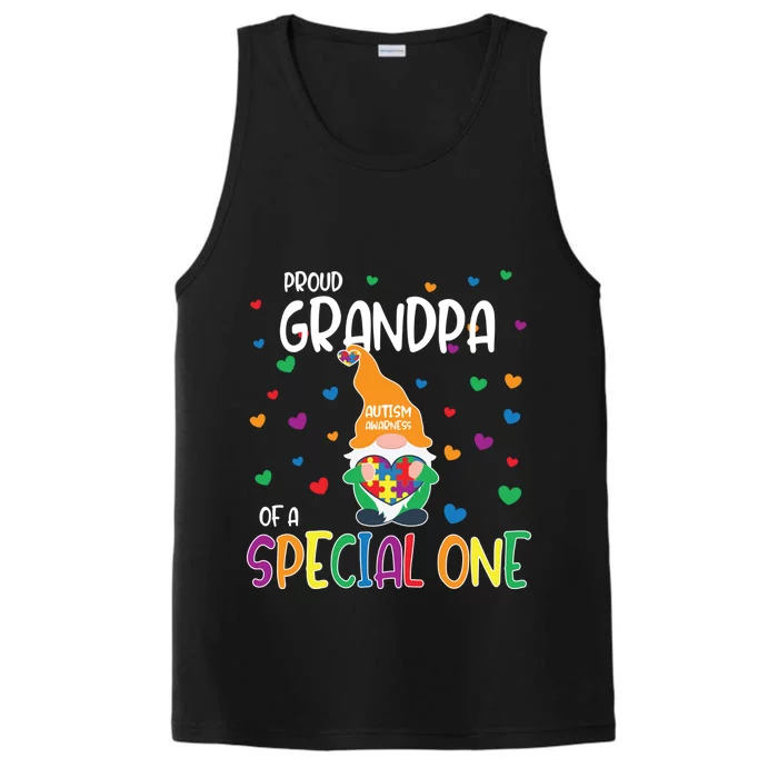 Autism Awareness Proud Grandpa Family Matching Gift Performance Tank