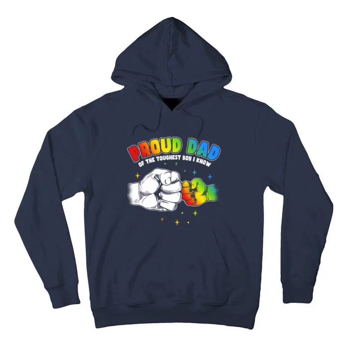 Autism Awareness Proud Dad Of The Toughest Boy Autism Tall Hoodie