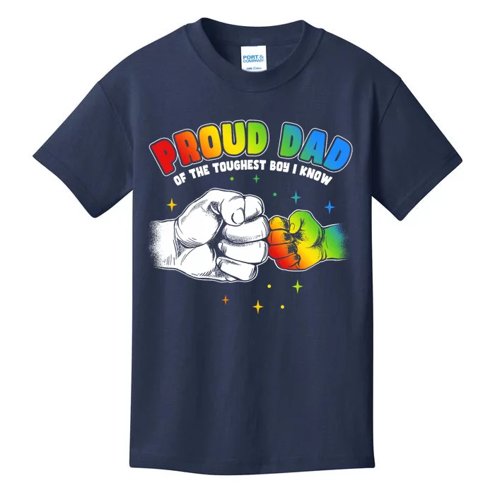 Autism Awareness Proud Dad Of The Toughest Boy Autism Kids T-Shirt