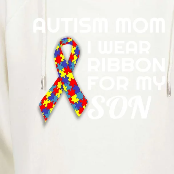 Autism Awareness Proud Mom Gift Proud Autism Mom Gift Womens Funnel Neck Pullover Hood