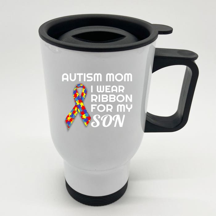 Autism Awareness Proud Mom Gift Proud Autism Mom Gift Front & Back Stainless Steel Travel Mug