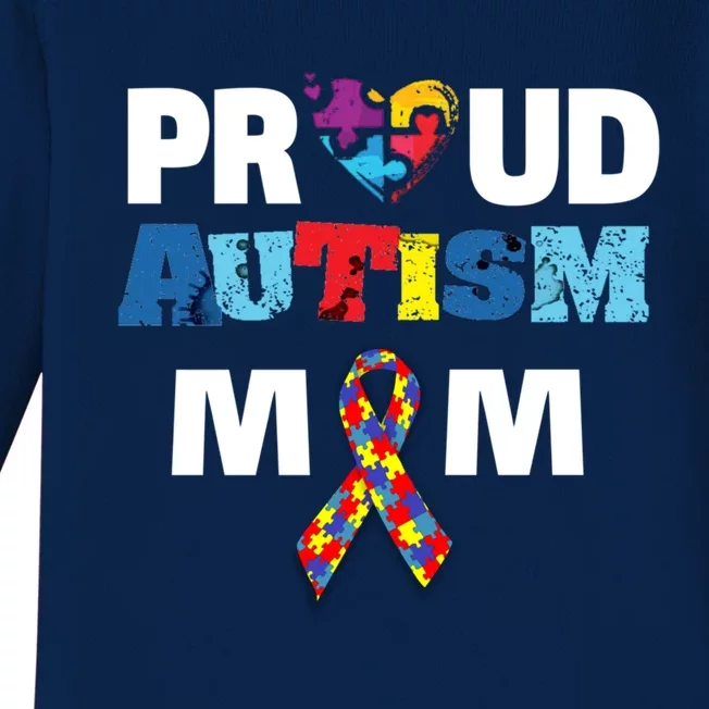 Autism Awareness Proud Mom Gift Proud Autism Mom Funny Gift Meaningful Gift Baby Long Sleeve Bodysuit