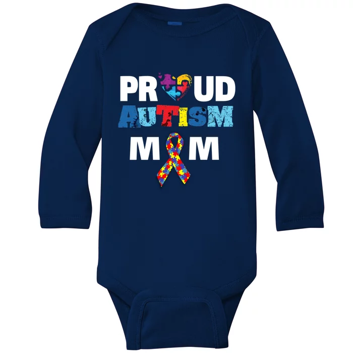 Autism Awareness Proud Mom Gift Proud Autism Mom Funny Gift Meaningful Gift Baby Long Sleeve Bodysuit