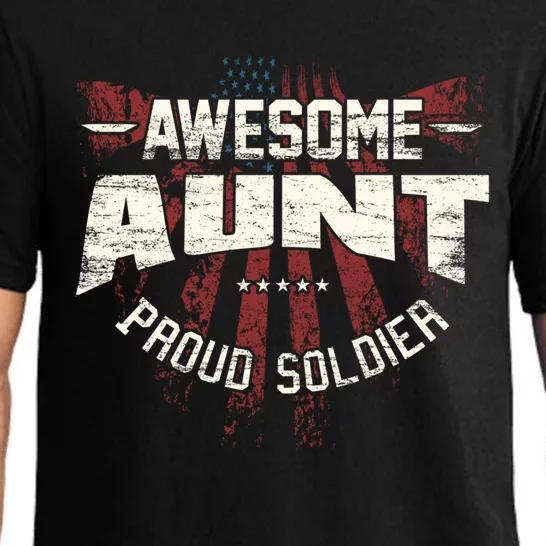 Awesome Aunt Proud Soldier Patriotic America Veteran's Day Cute Gift Pajama Set