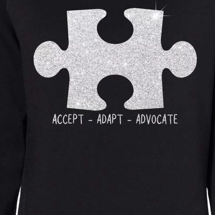 Autism Awareness Puzzle Accept Adapt Advocate Womens California Wash Sweatshirt