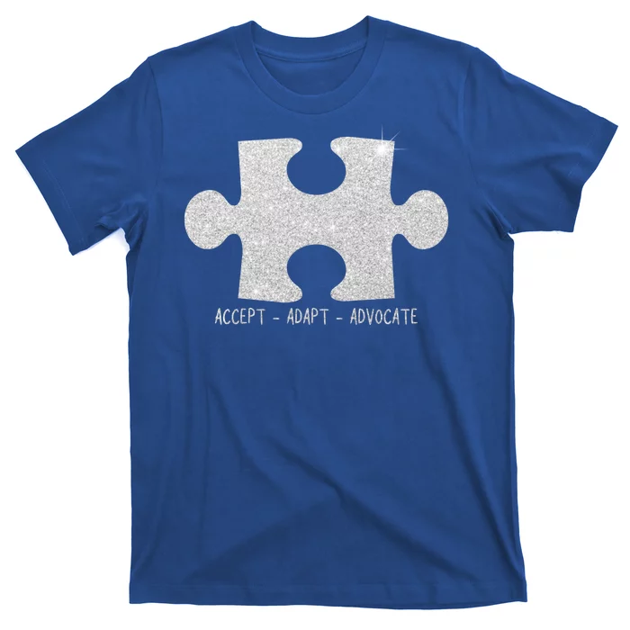 Autism Awareness Puzzle Accept Adapt Advocate T-Shirt