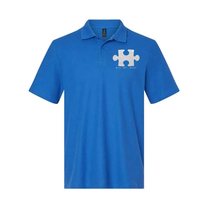 Autism Awareness Puzzle Accept Adapt Advocate Softstyle Adult Sport Polo