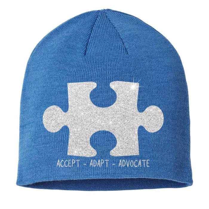 Autism Awareness Puzzle Accept Adapt Advocate 8 1/2in Sustainable Knit Beanie