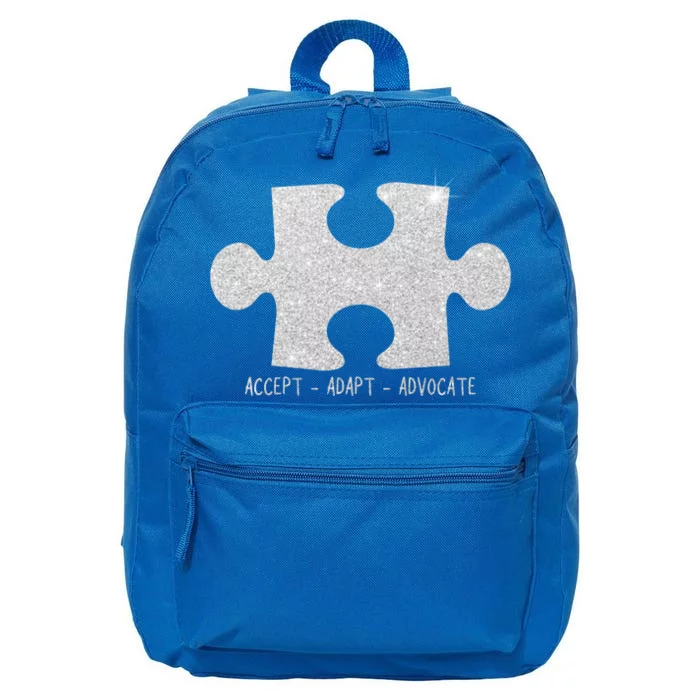 Autism Awareness Puzzle Accept Adapt Advocate 16 in Basic Backpack