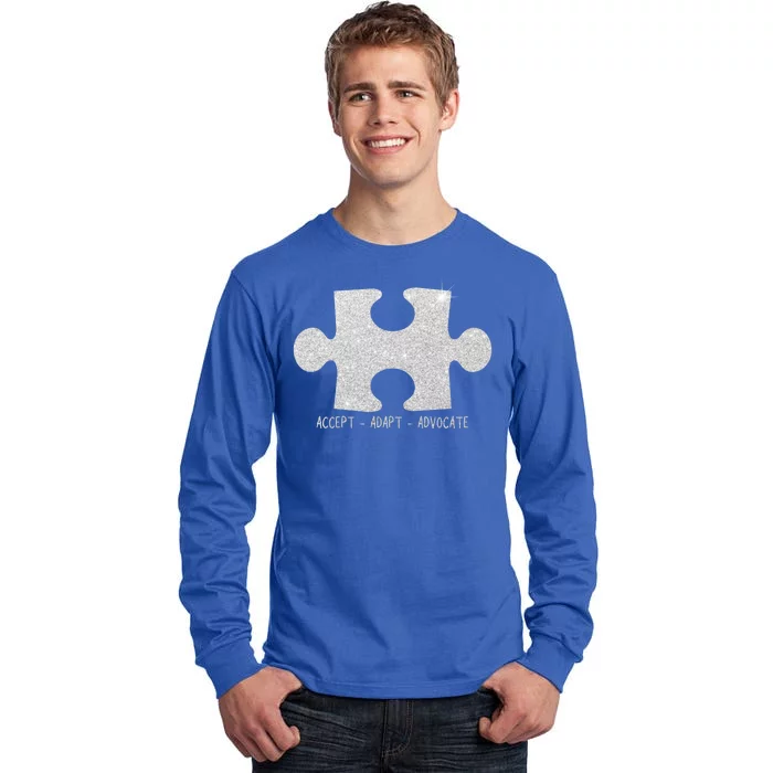 Autism Awareness Puzzle Accept Adapt Advocate Tall Long Sleeve T-Shirt