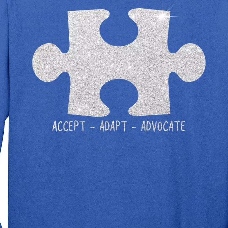 Autism Awareness Puzzle Accept Adapt Advocate Tall Long Sleeve T-Shirt