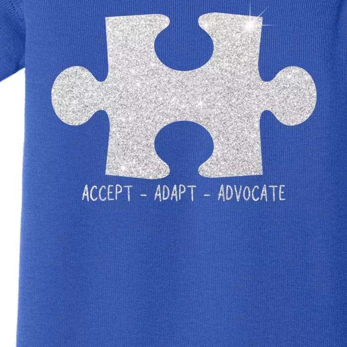 Autism Awareness Puzzle Accept Adapt Advocate Baby Bodysuit