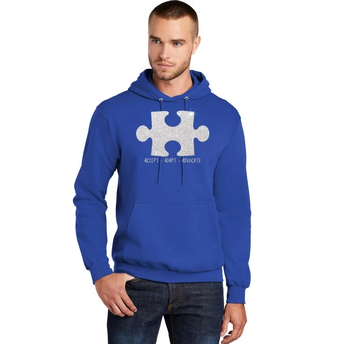 Autism Awareness Puzzle Accept Adapt Advocate Tall Hoodie