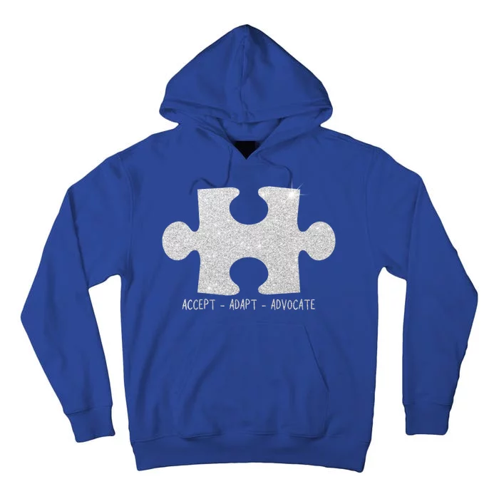 Autism Awareness Puzzle Accept Adapt Advocate Tall Hoodie