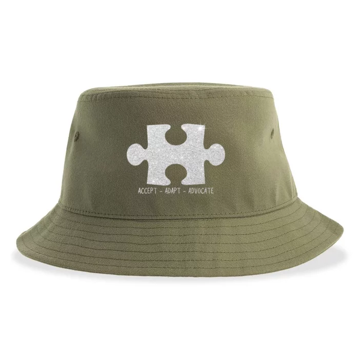 Autism Awareness Puzzle Accept Adapt Advocate Sustainable Bucket Hat