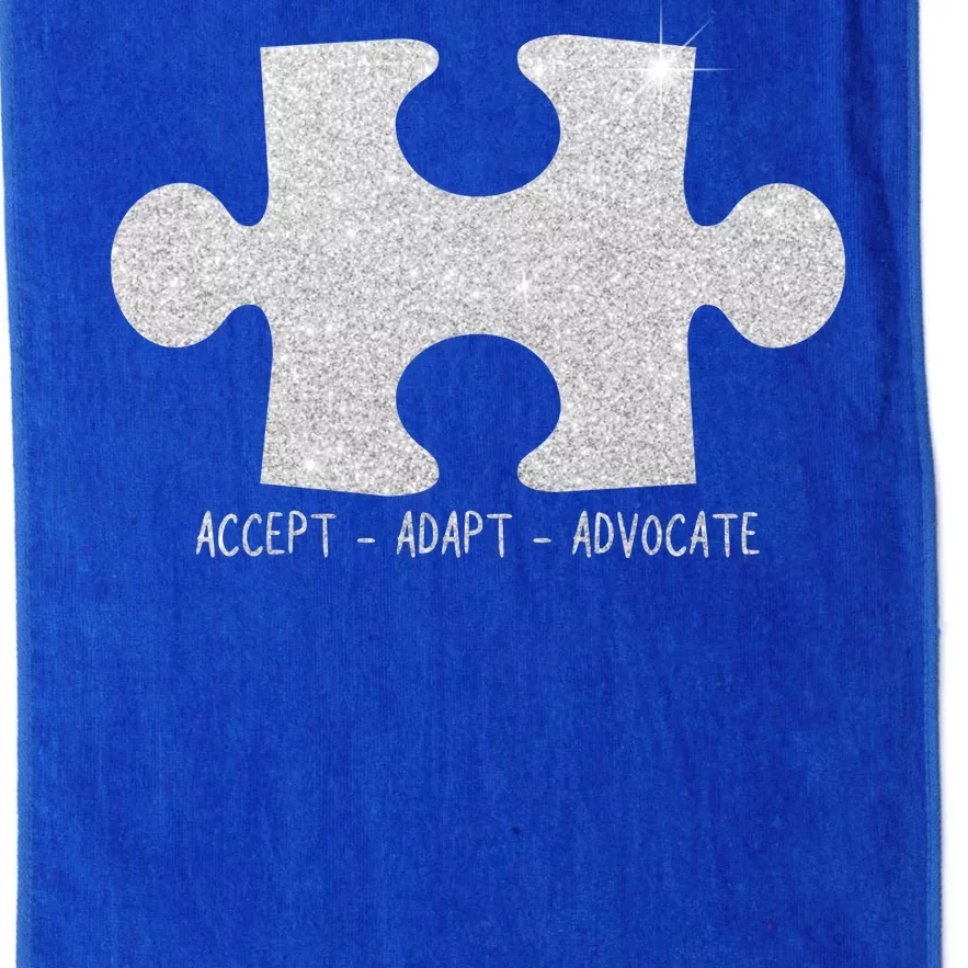 Autism Awareness Puzzle Accept Adapt Advocate Platinum Collection Golf Towel