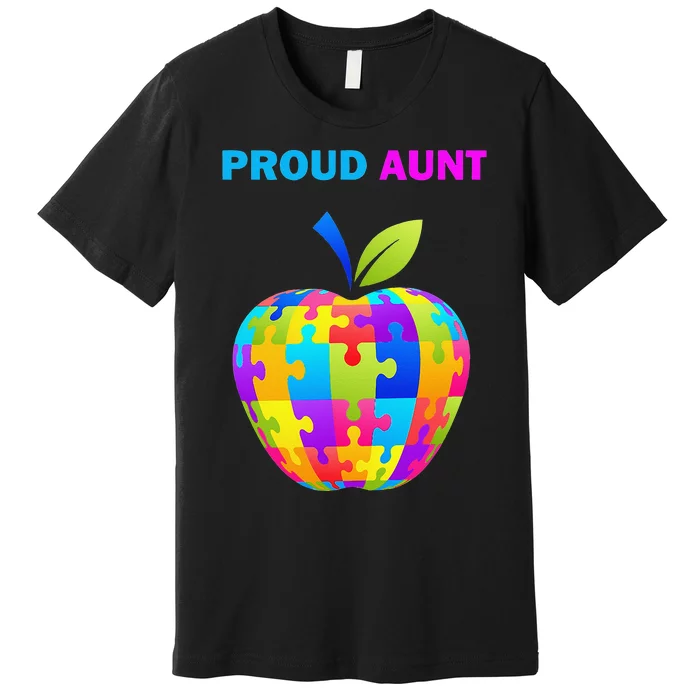 Autism Awareness Proud Aunt; Auntie; Premium T-Shirt