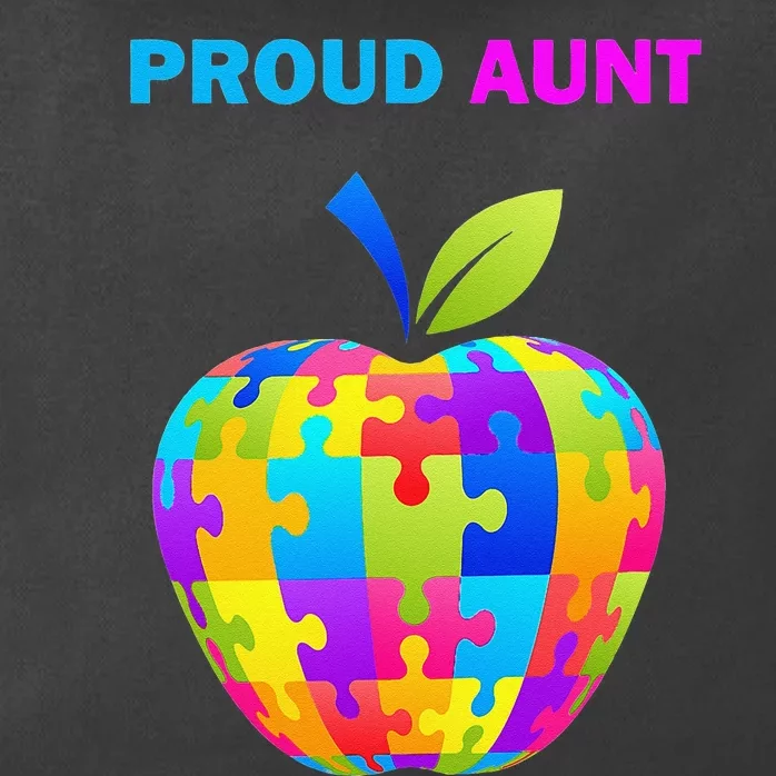 Autism Awareness Proud Aunt; Auntie; Zip Tote Bag