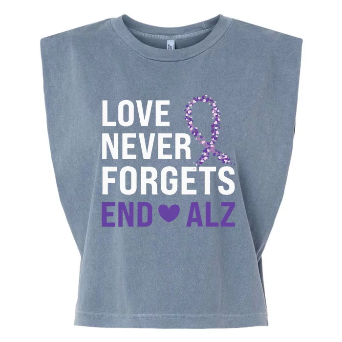 Alzheimer's Awareness Purple Ribbon Dementia Mom Dad Grandpa Garment-Dyed Women's Muscle Tee