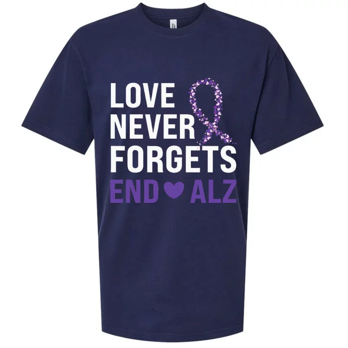 Alzheimer's Awareness Purple Ribbon Dementia Mom Dad Grandpa Sueded Cloud Jersey T-Shirt