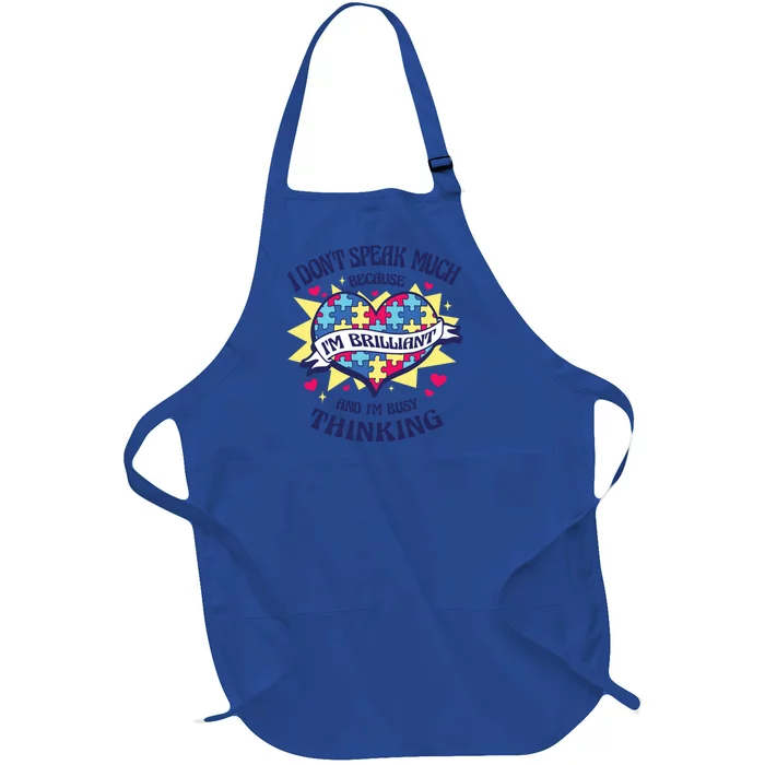 Autism Awareness Quote Proud Autistic Pride Saying Gift Full-Length Apron With Pocket