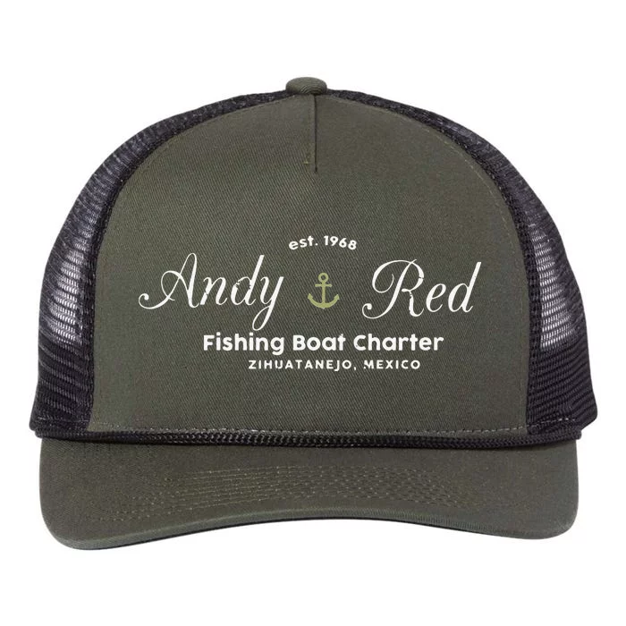 Andy And Red Fishing Charter Zihuatanejo Retro Rope Trucker Hat Cap