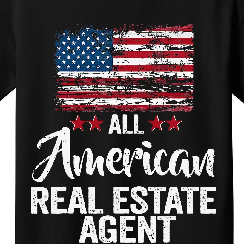 All American Real Estate Agent 4th of July Family Matching Kids T-Shirt