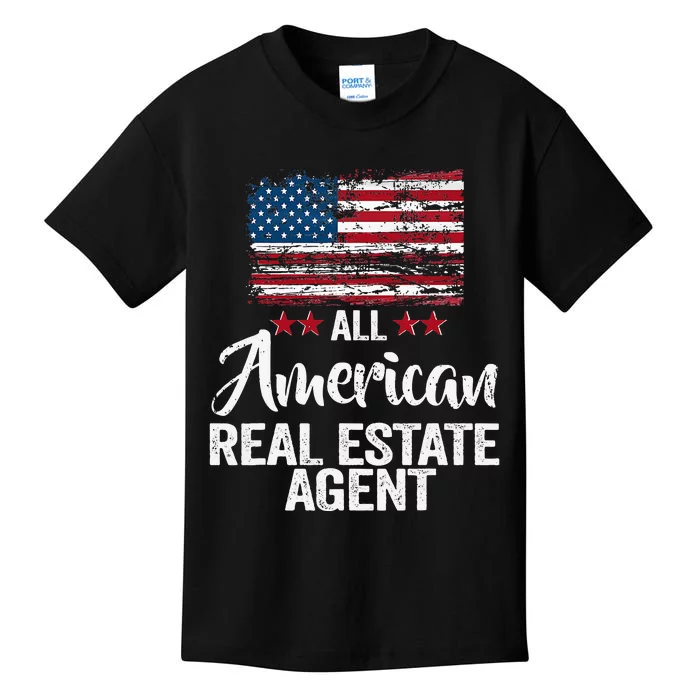 All American Real Estate Agent 4th of July Family Matching Kids T-Shirt