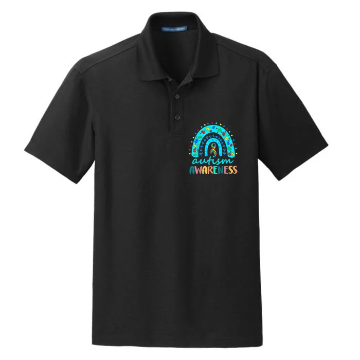 Autism Awareness Rainbow Puzzle Autism Awareness Month Dry Zone Grid Performance Polo