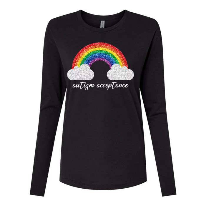 Autism Acceptance Rainbow Womens Cotton Relaxed Long Sleeve T-Shirt