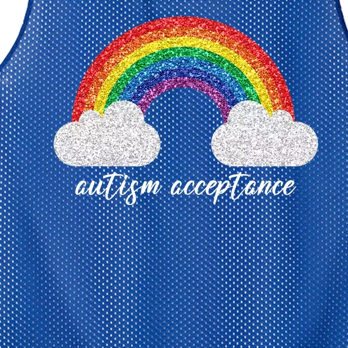 Autism Acceptance Rainbow Mesh Reversible Basketball Jersey Tank