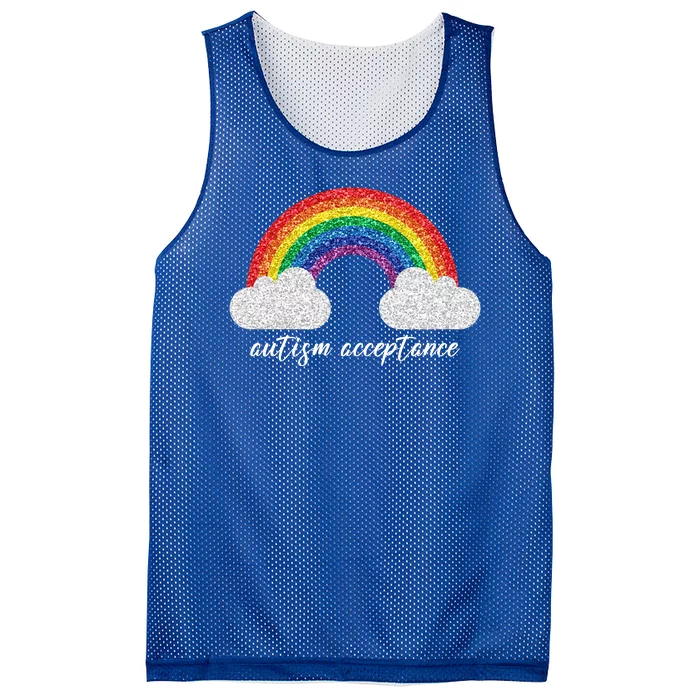 Autism Acceptance Rainbow Mesh Reversible Basketball Jersey Tank