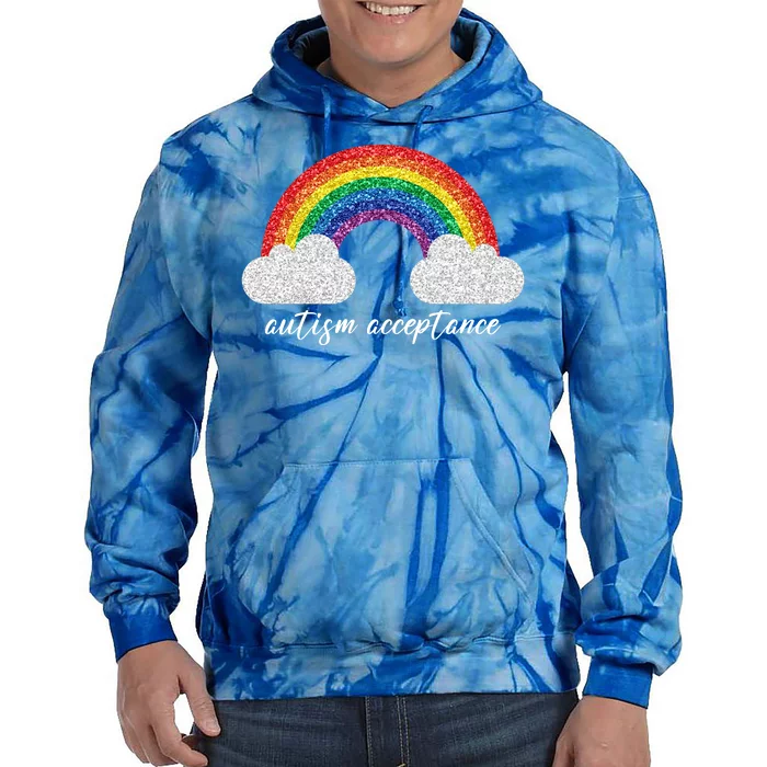 Autism Acceptance Rainbow Tie Dye Hoodie