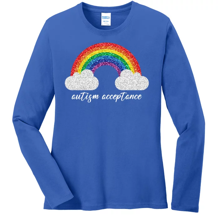 Autism Acceptance Rainbow Ladies Long Sleeve Shirt