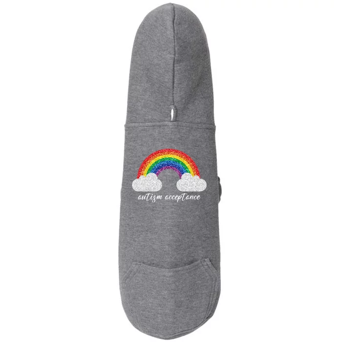 Autism Acceptance Rainbow Doggie 3-End Fleece Hoodie