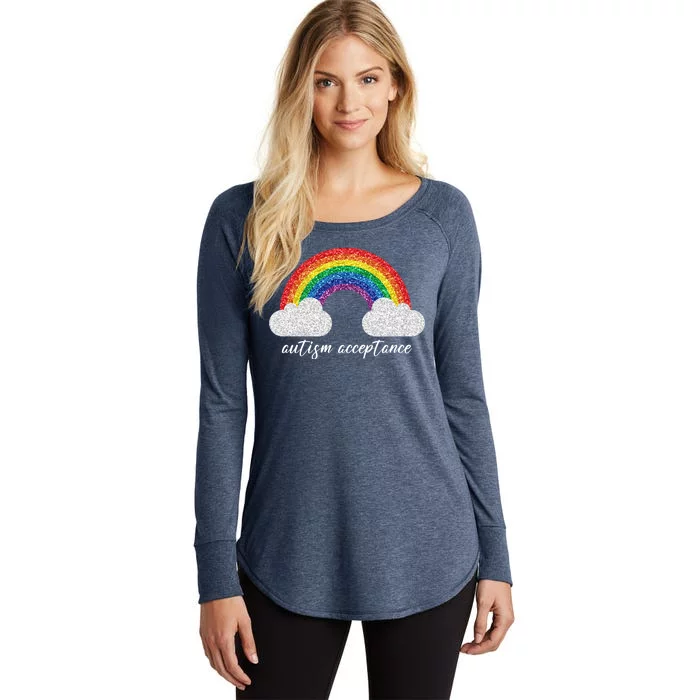 Autism Acceptance Rainbow Women's Perfect Tri Tunic Long Sleeve Shirt