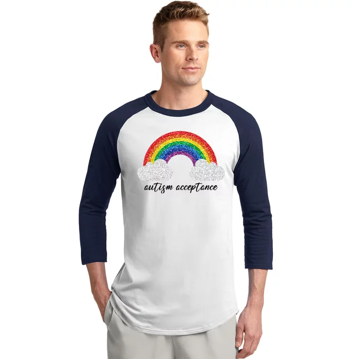 Autism Acceptance Rainbow Baseball Sleeve Shirt