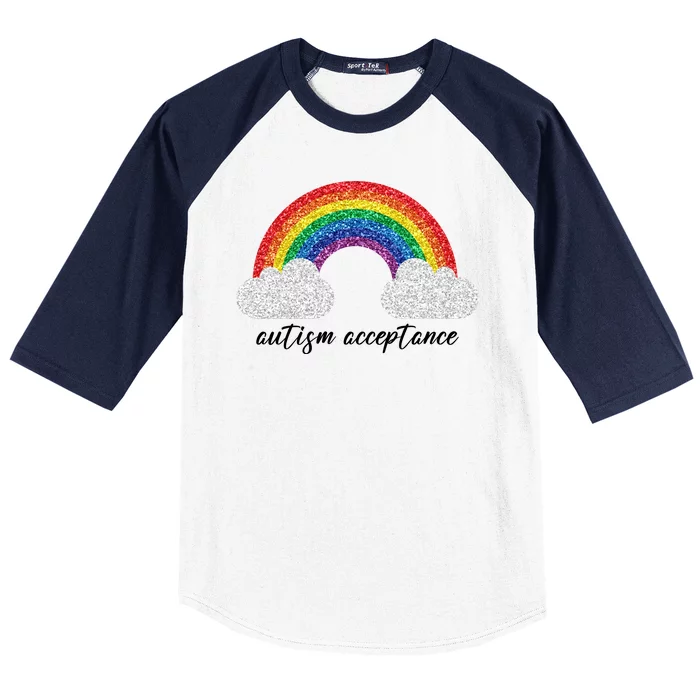 Autism Acceptance Rainbow Baseball Sleeve Shirt