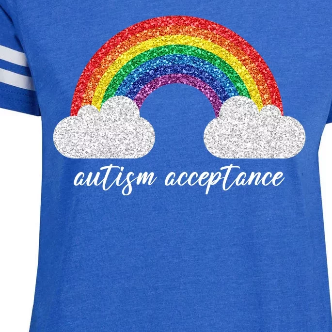 Autism Acceptance Rainbow Enza Ladies Jersey Football T-Shirt