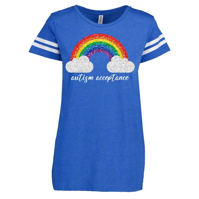 Autism Acceptance Rainbow Enza Ladies Jersey Football T-Shirt