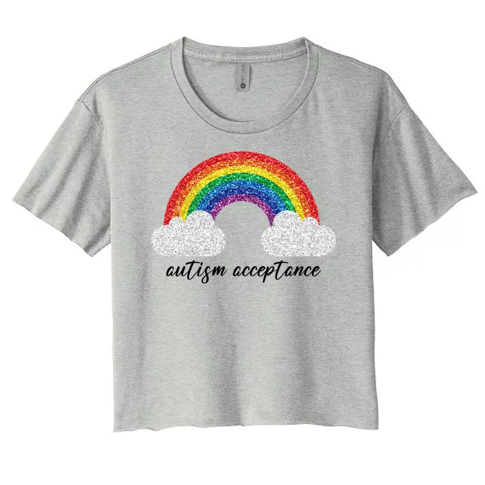 Autism Acceptance Rainbow Women's Crop Top Tee