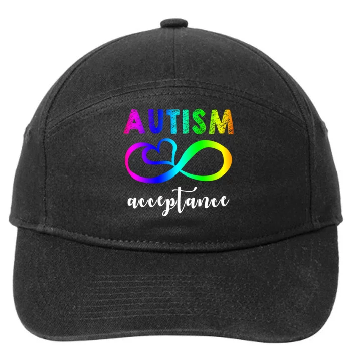 Autism Acceptance Rainbow 7-Panel Snapback Hat