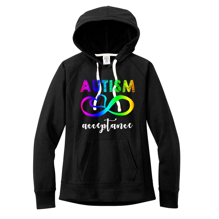 Autism Acceptance Rainbow Women's Fleece Hoodie