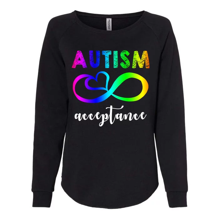 Autism Acceptance Rainbow Womens California Wash Sweatshirt