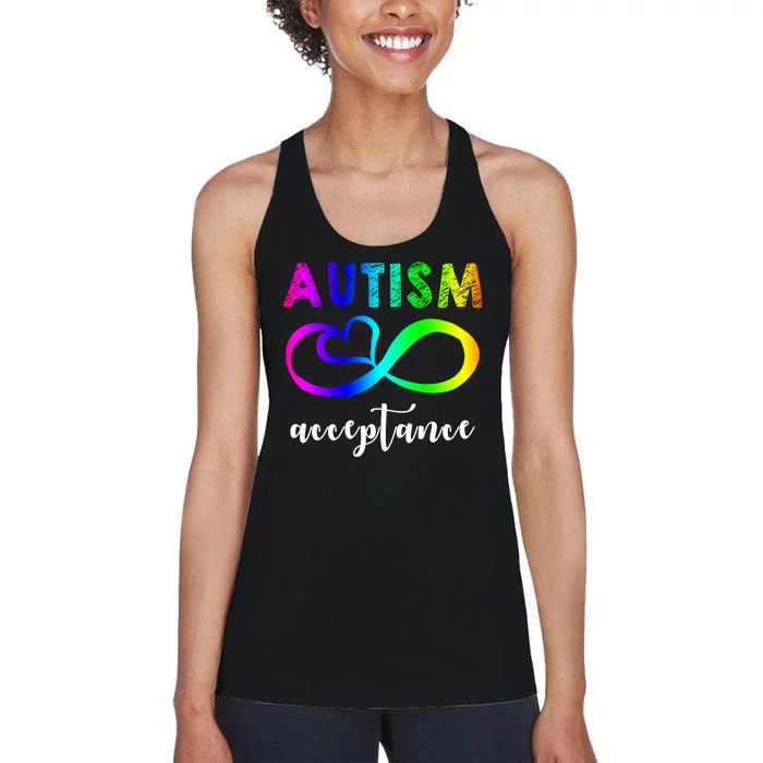 Autism Acceptance Rainbow Women's Racerback Tank