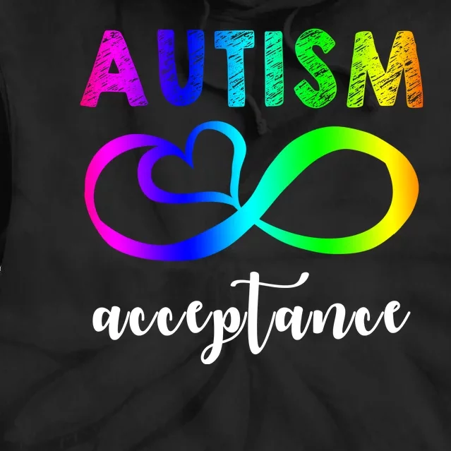 Autism Acceptance Rainbow Tie Dye Hoodie