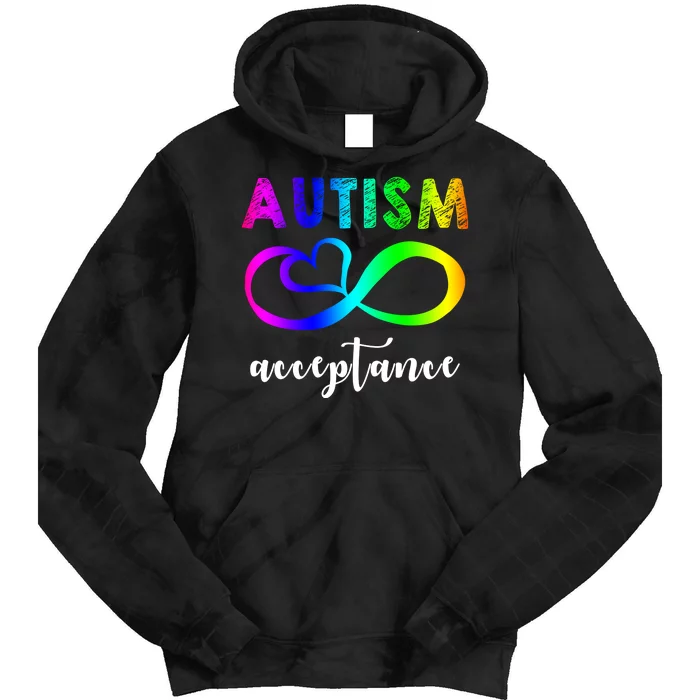 Autism Acceptance Rainbow Tie Dye Hoodie