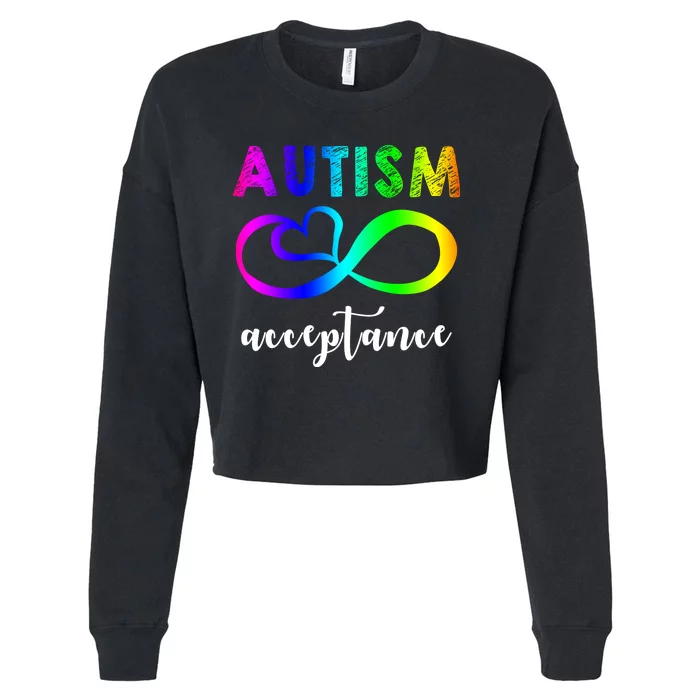 Autism Acceptance Rainbow Cropped Pullover Crew